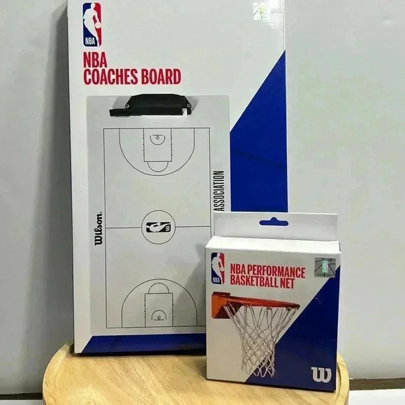 Brand new in box NBA basketball net AND Coaches 2 sided dry erase board - Picture 1 of 5